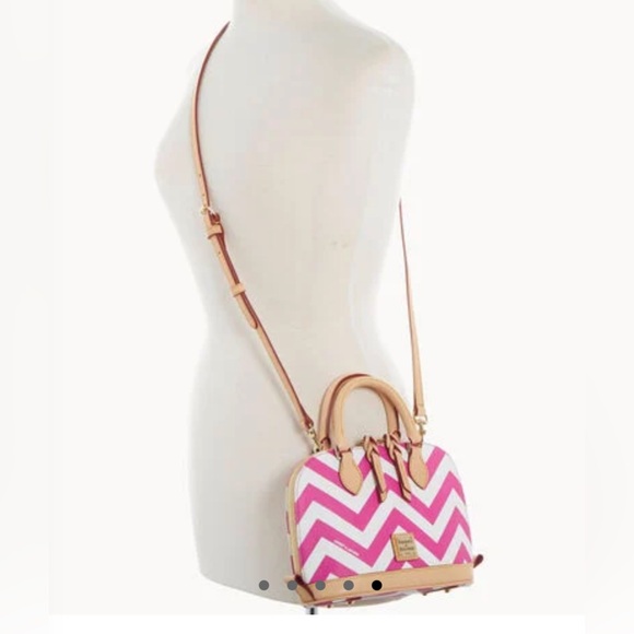 Dooney & Bourke Chevron Bitsy Bag Fuchsia - Picture 10 of 13